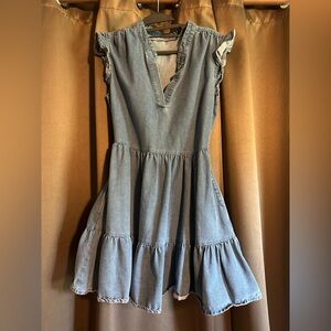Women’s Ruffle Short Sleeve Jean Dress